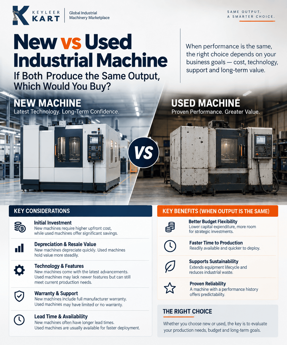 New vs Used Industrial Machine: If Both Produce the Same Output, Which Would You Buy?